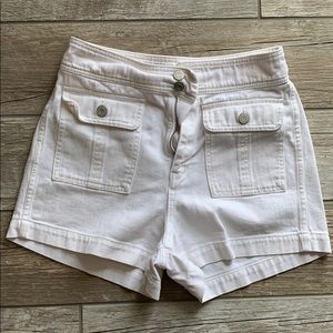 GAP high rise high-waisted white denim jean shorts